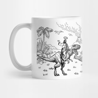 JESUS RIDING A DINOSAUR Mug